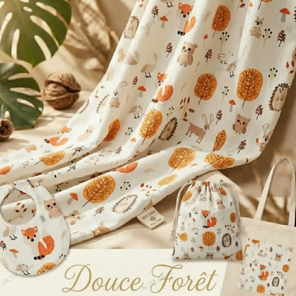 Tresse de lit en 3 épis - Douce forêt / Terracotta & Beige