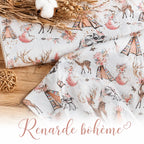 Tresse de lit en 4 épis Renarde bohème / Duo de Rose et Blanc