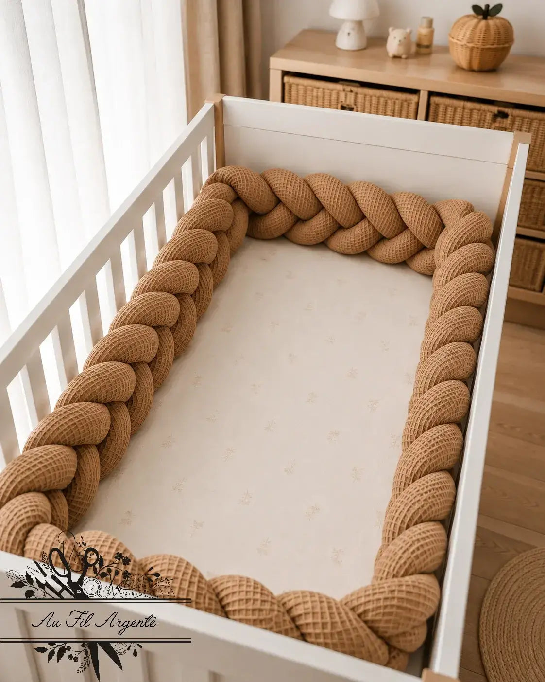 Tresse de lit en 3 épis - Camel