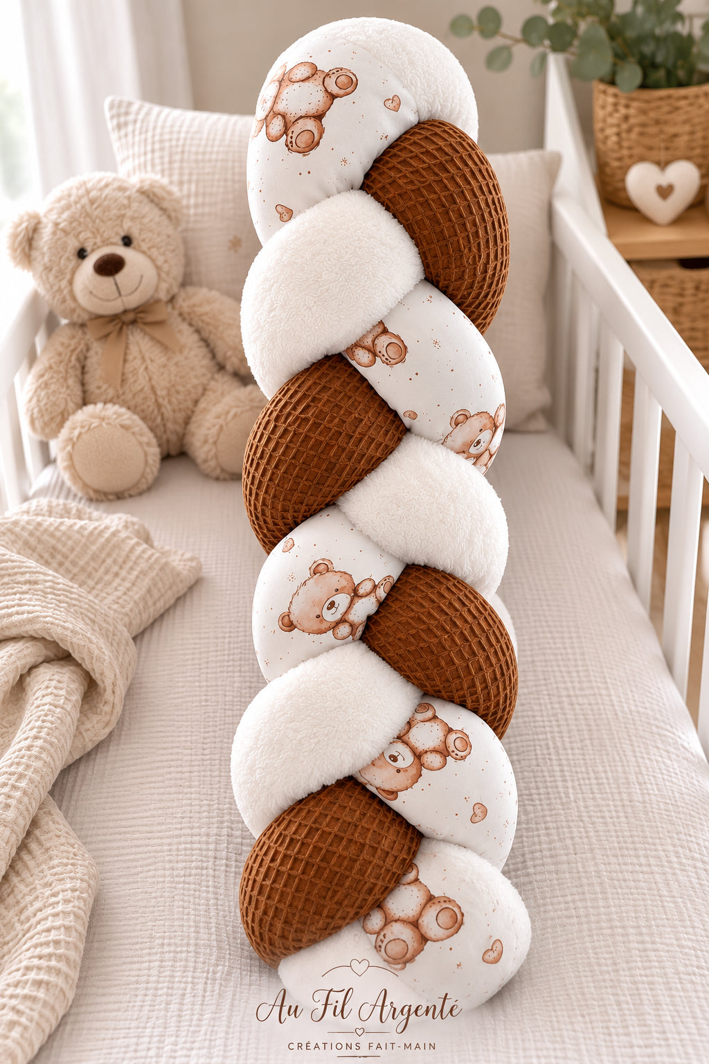 Tresse de lit en 3 épis - Ourson mignon
