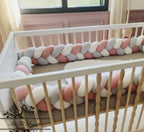 Tresse de lit en 3 épis - Rose & Blanc & Gris/Beige