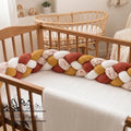 Tresse de lit en 4 épis Alice / Terracotta & Moutarde & Blanc