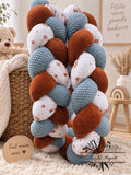 Tresse de lit en 3 épis thème ourson bleu et marron 