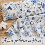 Tresse de lit - Ours polaires