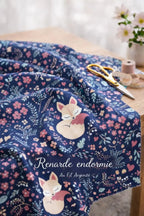 Tresse de lit en 3 épis - Renarde endormie / Rose & Bleu