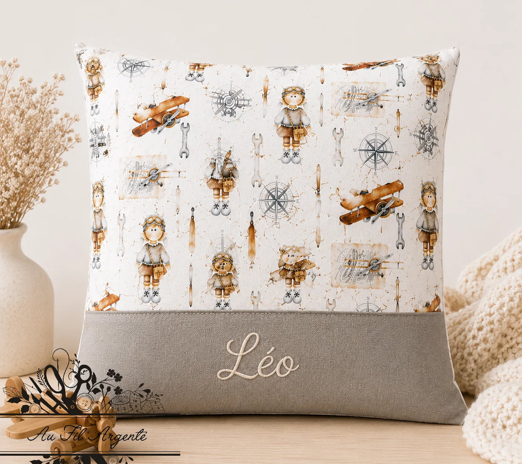 Housse de coussin personnalisé - L'aviateur