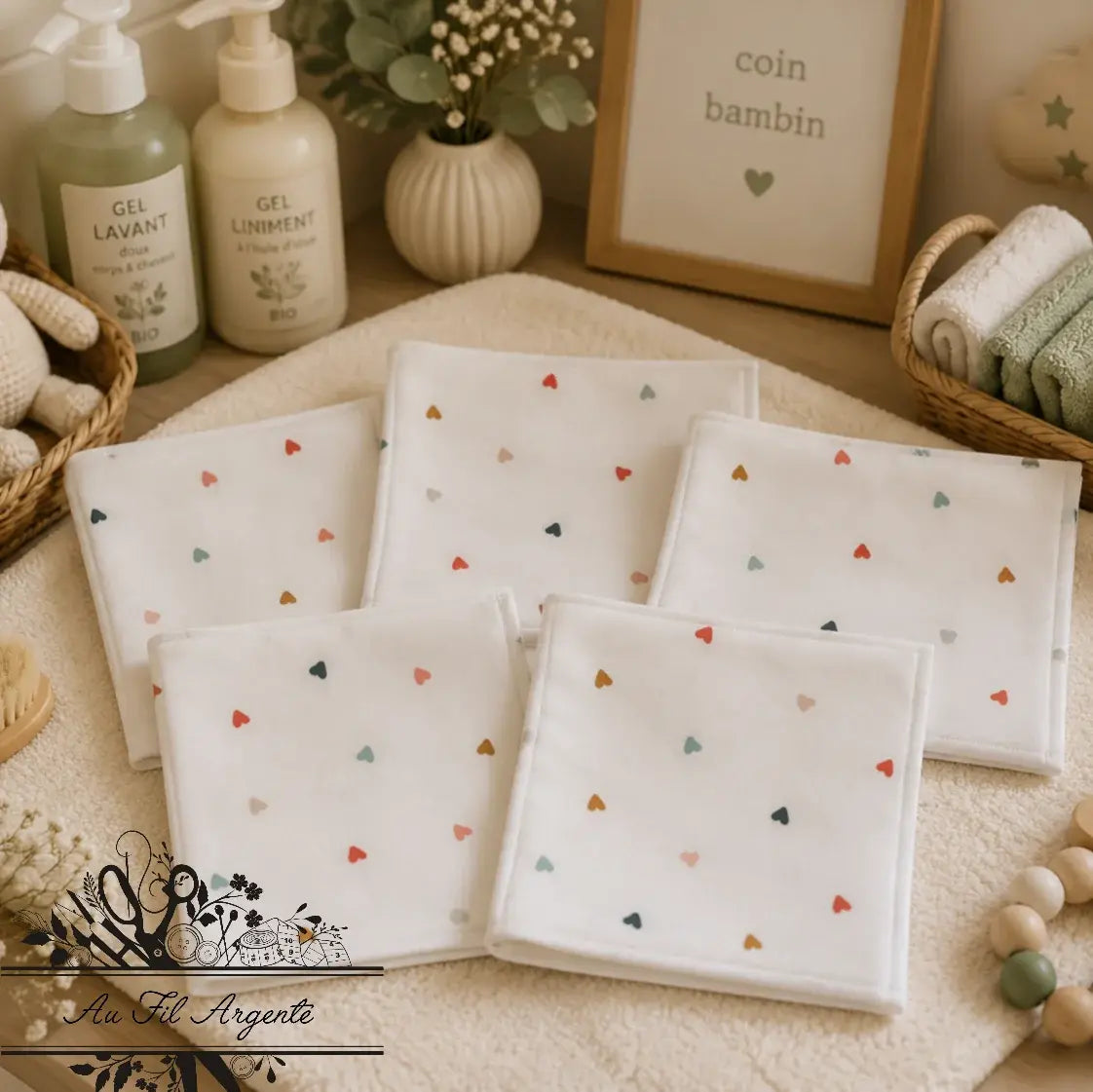 Lingettes - Petits coeurs