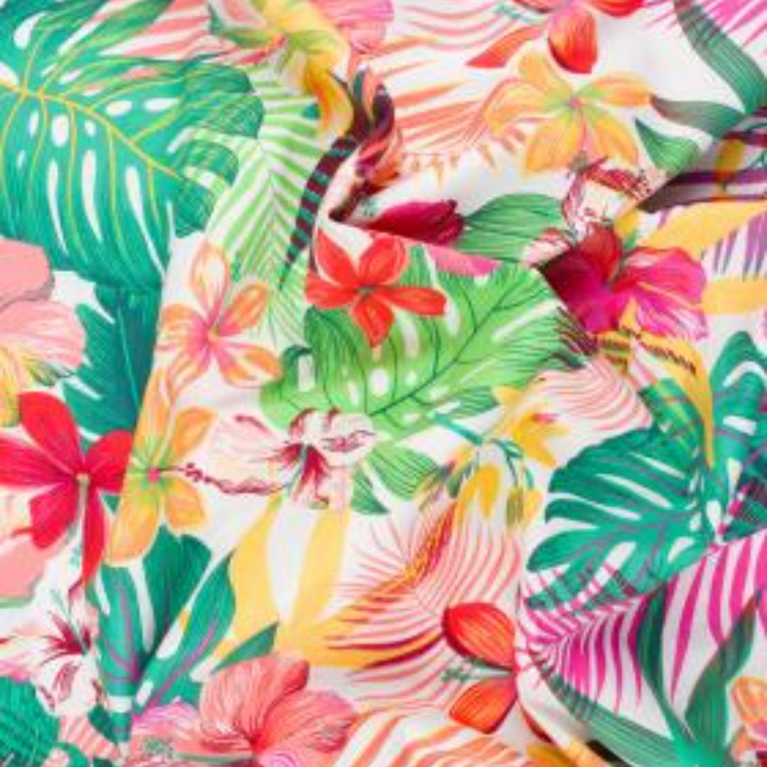Tresse de lit fleurie Hawaï 2m50 en 4 épis