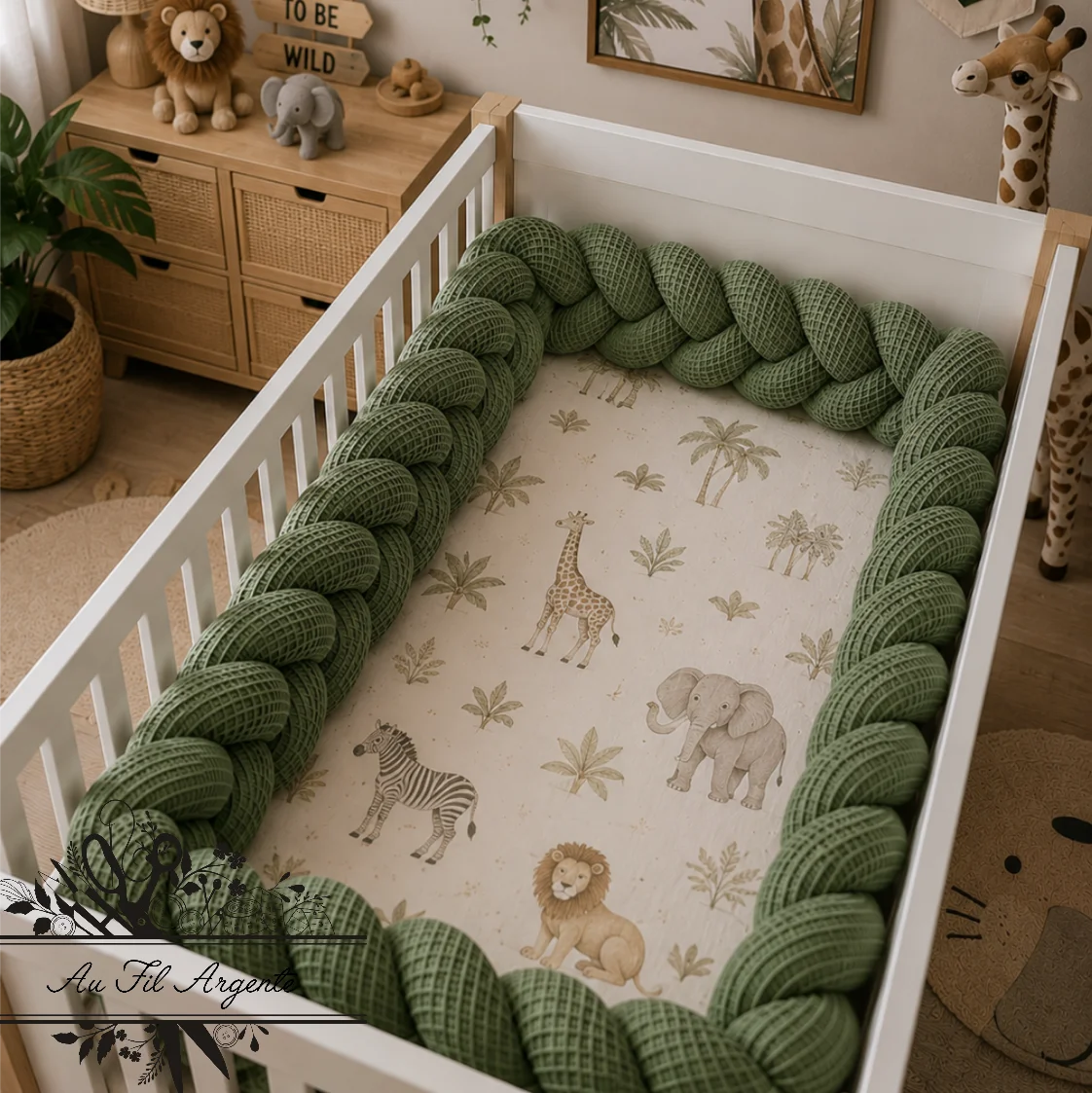 Tresse de lit en 3 épis - Vert