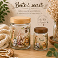Pot en verre à petits secrets personnalisé – Prénom & Motifs