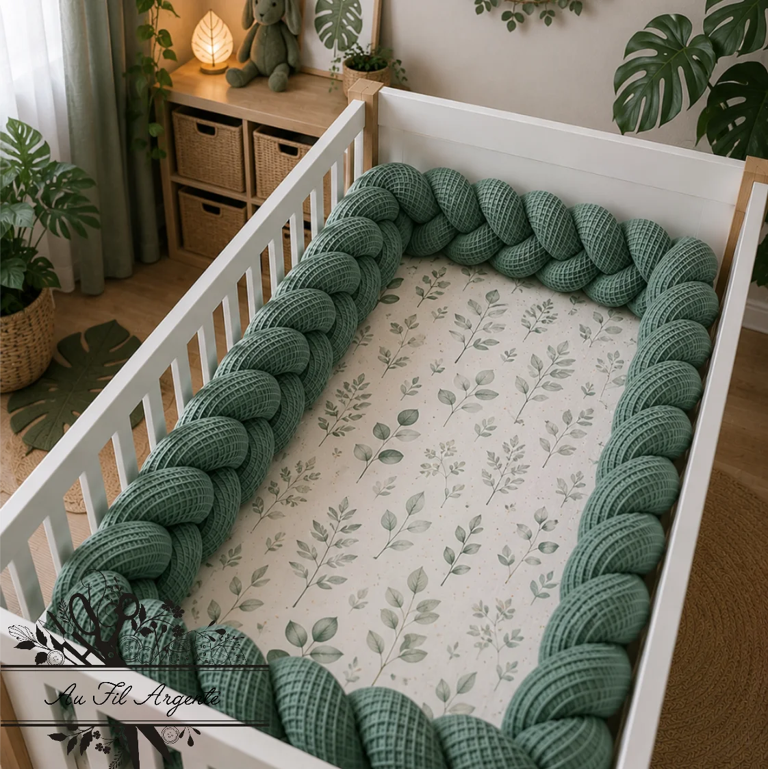 Tresse de lit en 3 épis - Vert