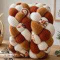 Tresse de lit en 4 épis - Savanna / Camel & Terracotta & Blanc