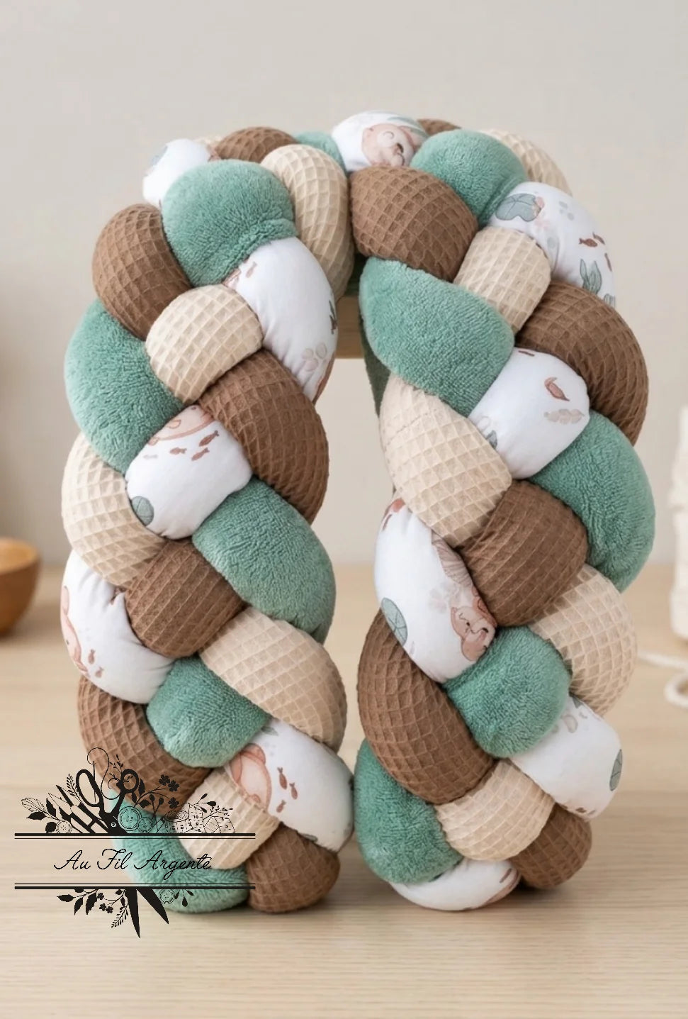 Tresse de lit fine en 4 épis de 2m50 - Loutre