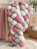 Tresse de lit FINE en 4 épis de 2m Jungle pastel