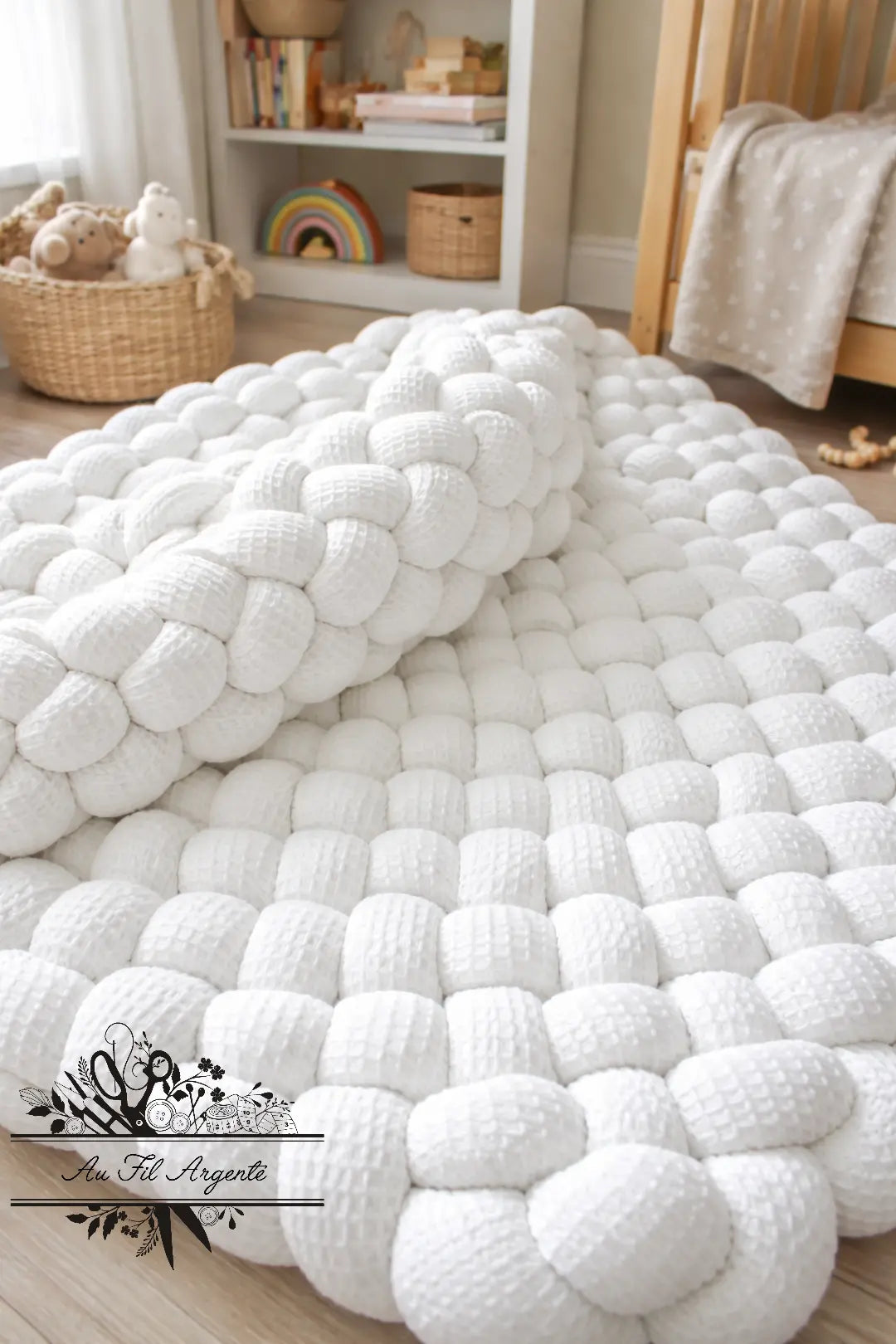 Tresse de lit en 4 épis - Blanc