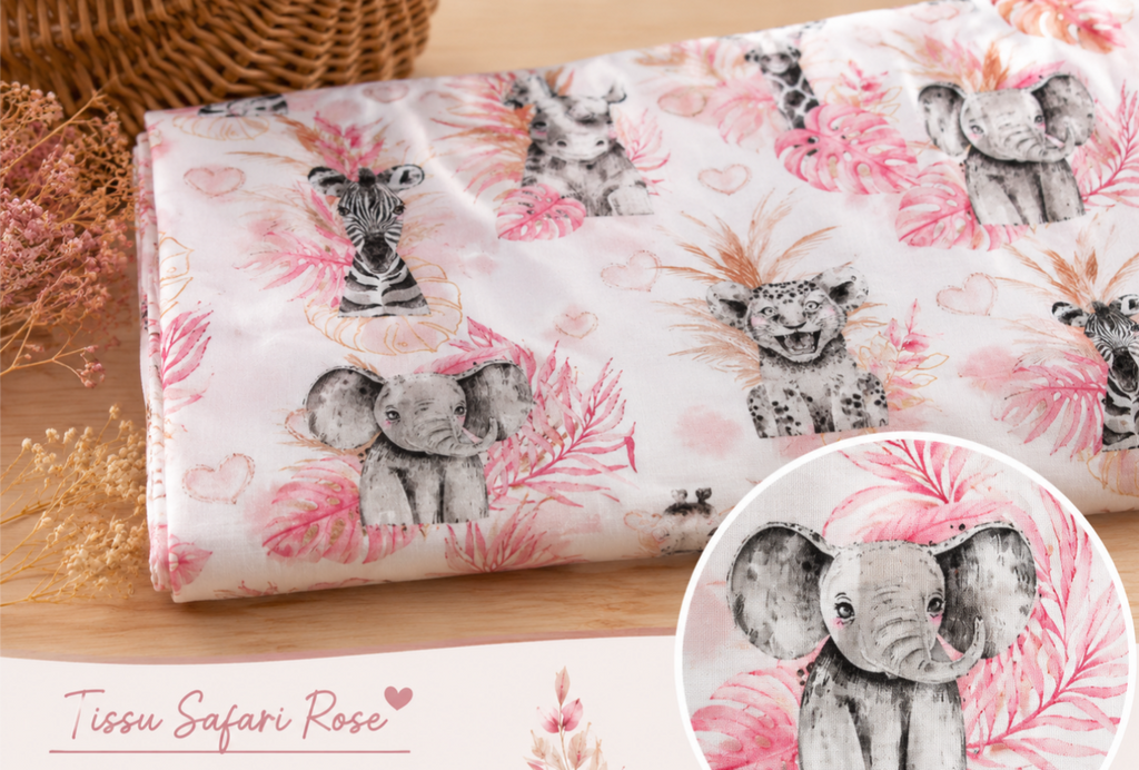 Tresse de lit en 3 ou 4 épis épis - Safari rose / Fin de stock