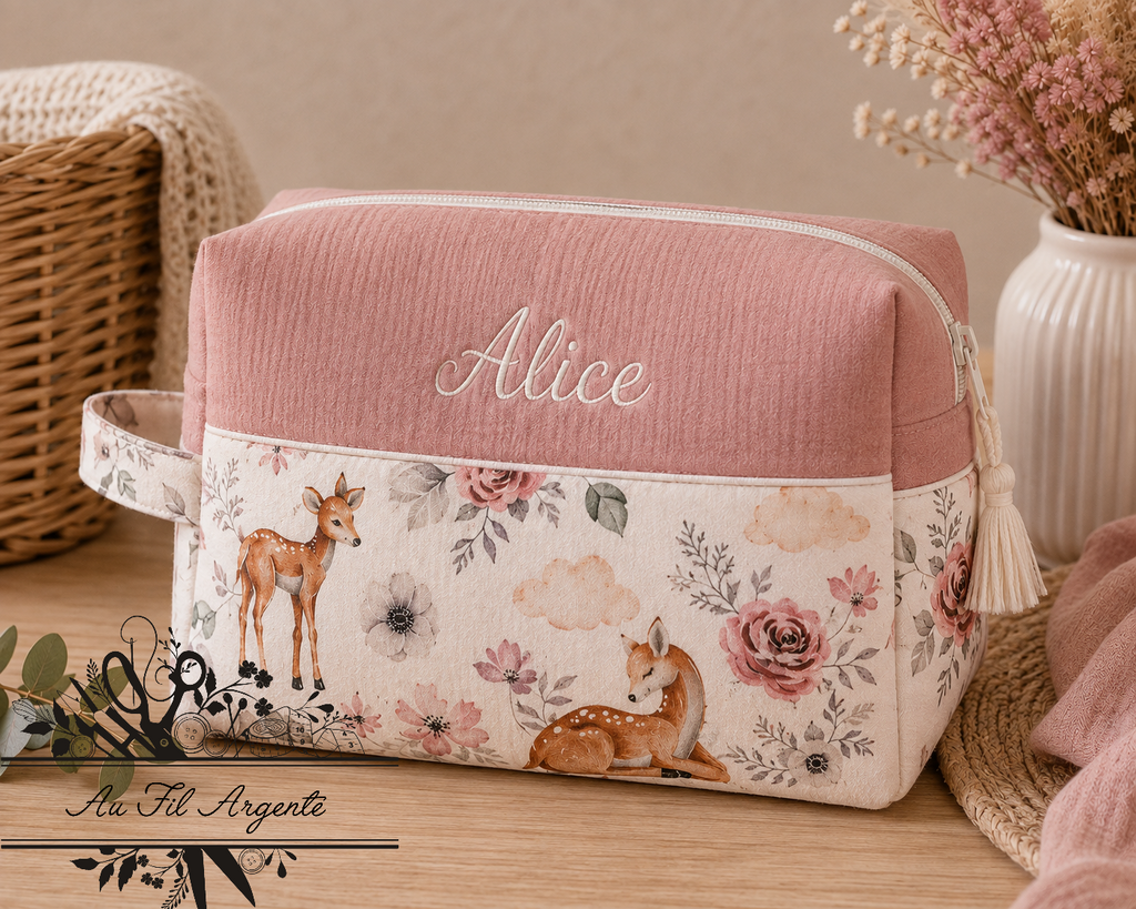 Trousse de toilette rectangulaire Biche
