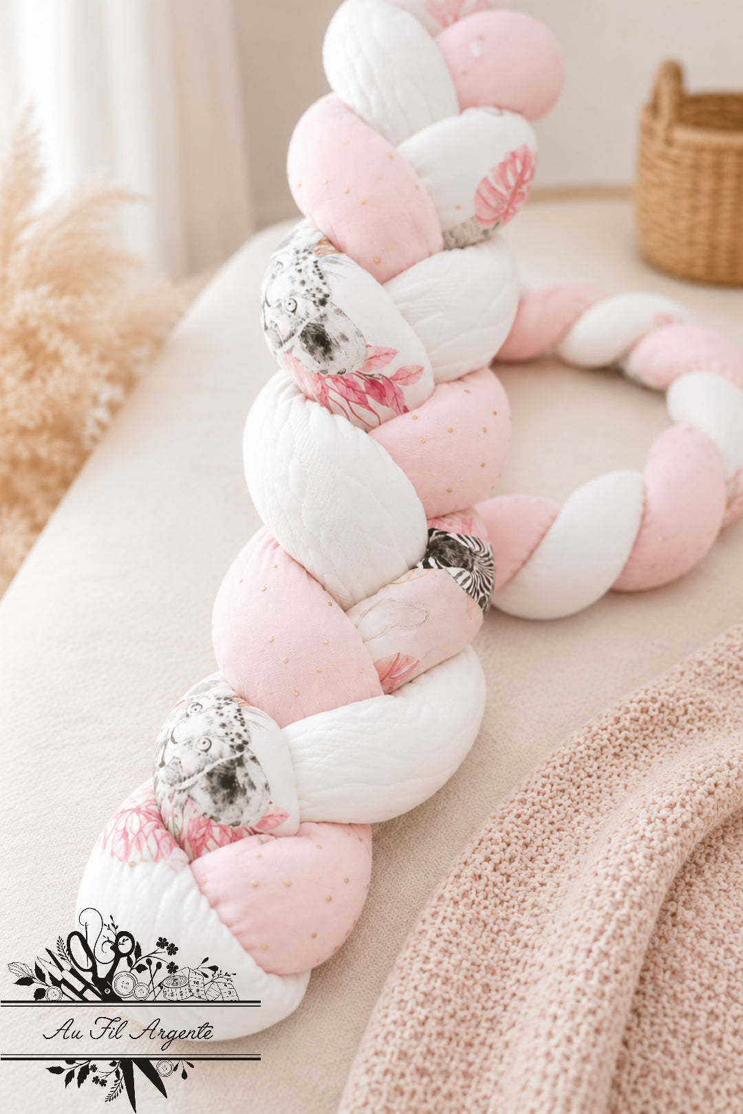 Tresse de lit Safari rose