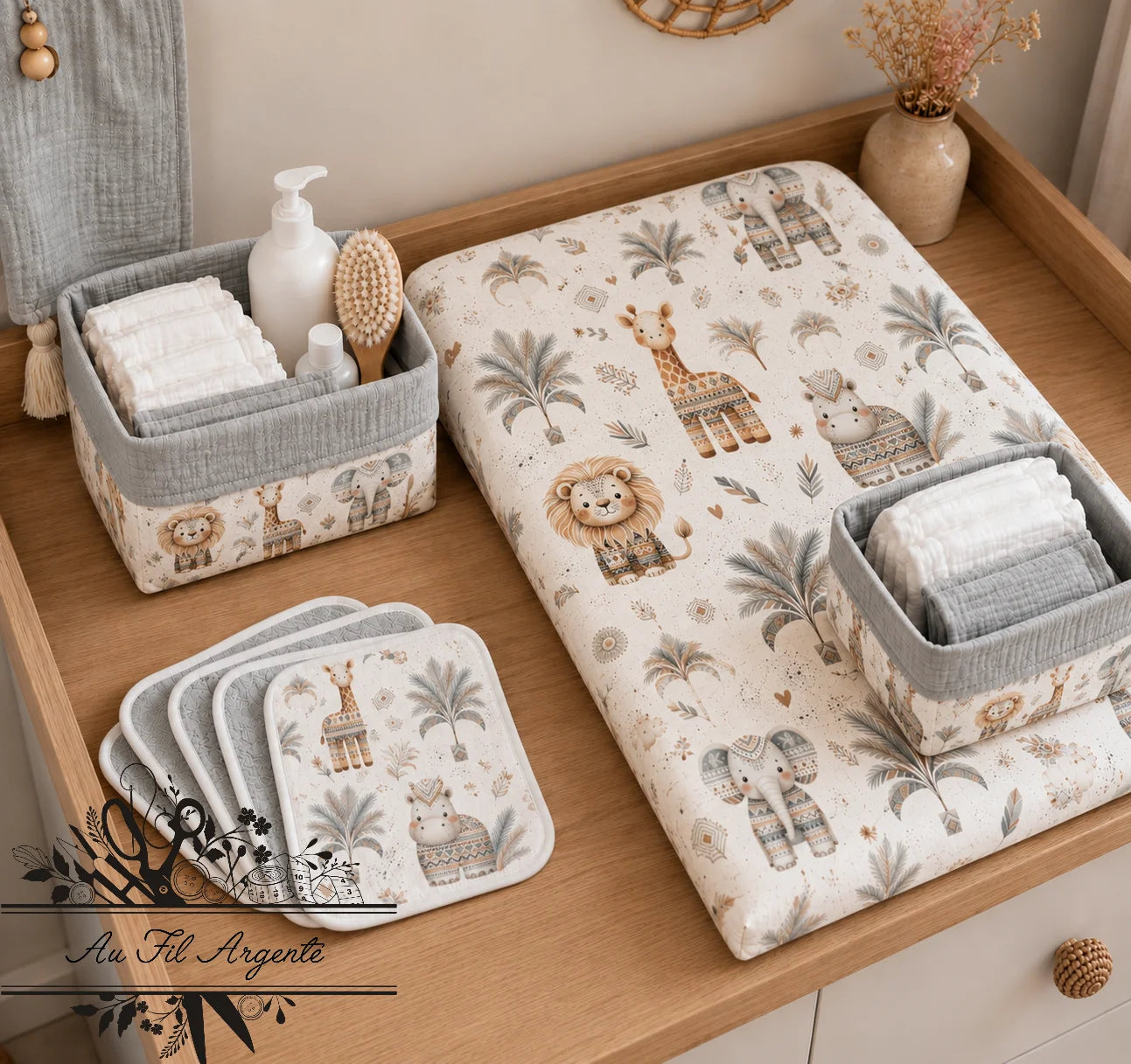 Coffret "Table à langer" Safari Bohème
