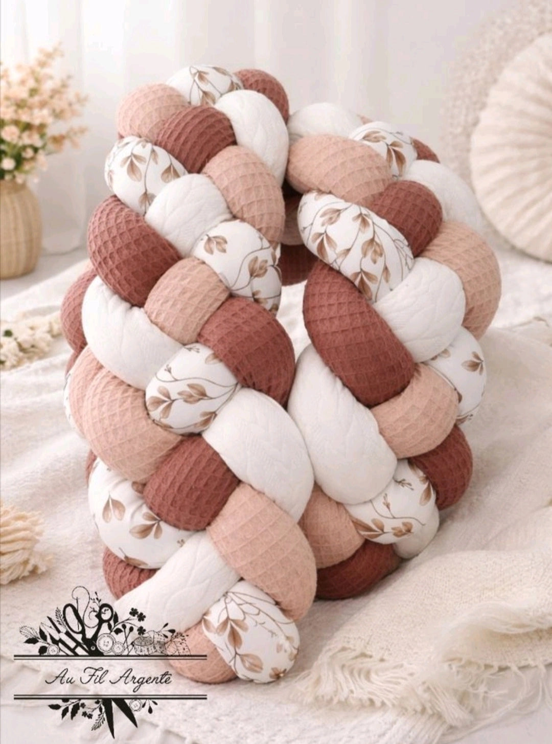 Tresse de lit en 4 épis de 2m - Feuillage d'automne