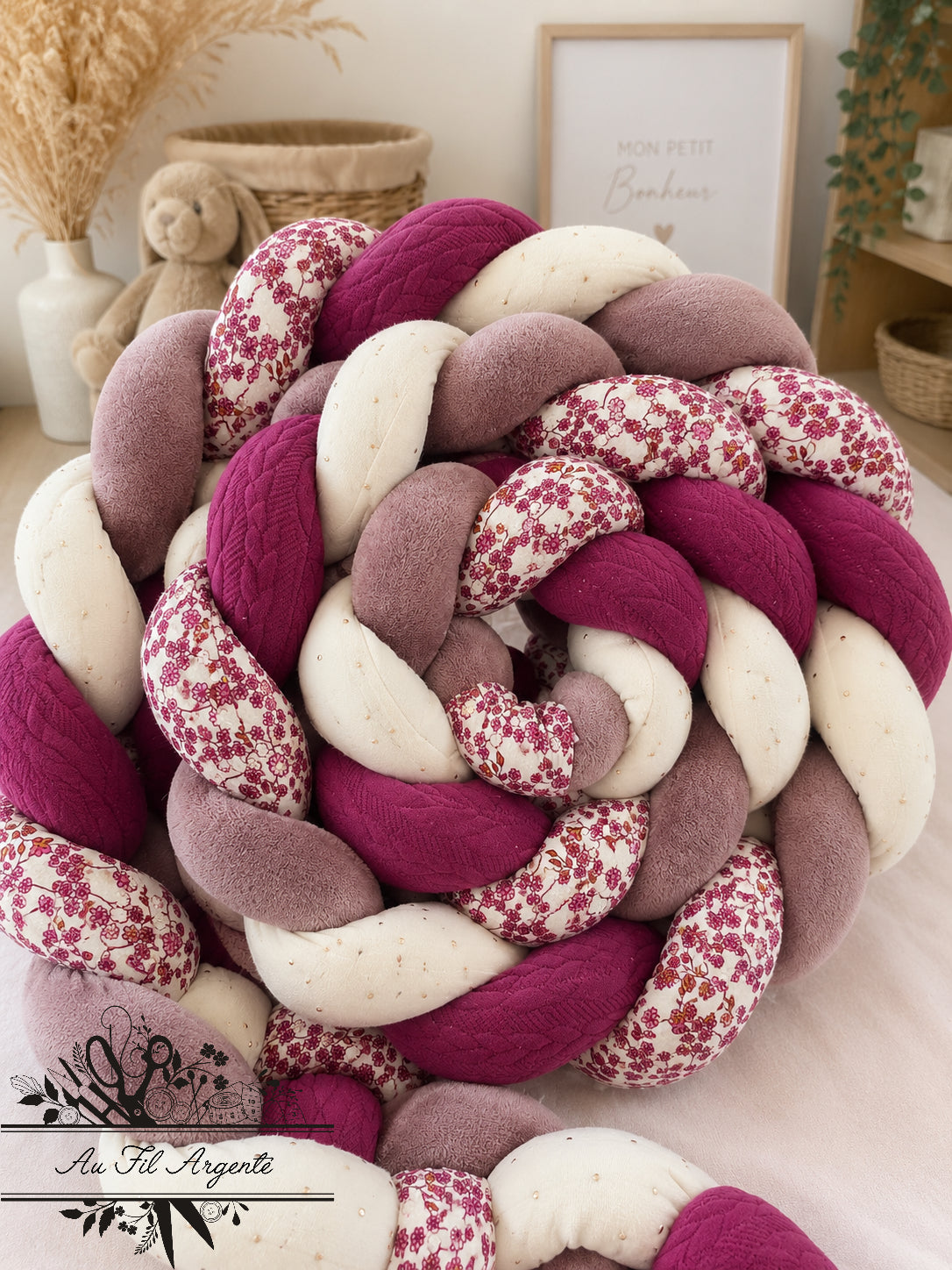 Tresse de lit en 4 épis de 2m50 - Violette