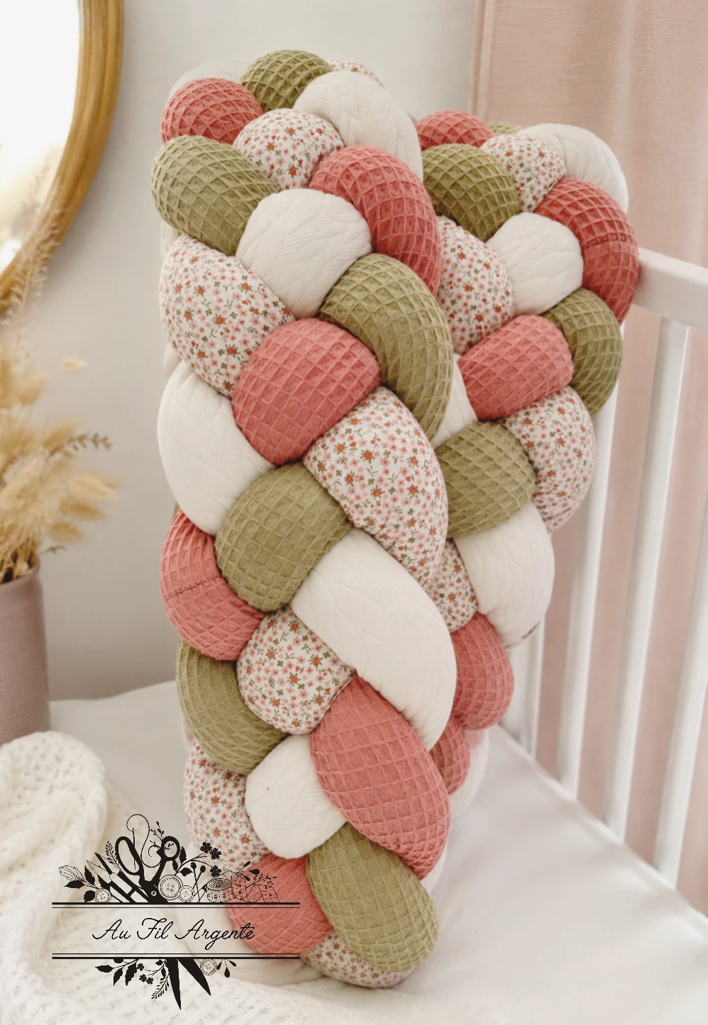 Tresse de lit en 4 épis de 2m50 - Fleurs Victorine