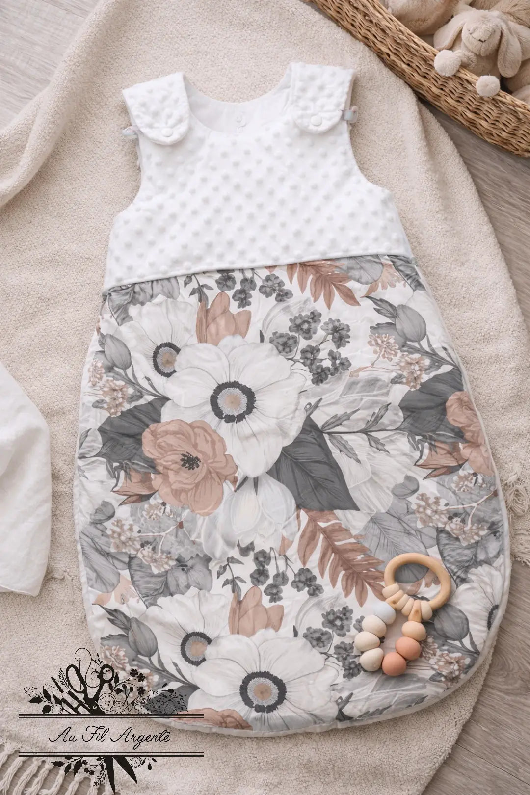 Gigoteuse hiver 0/6 mois - Fleurs Vintage