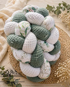 Tresse de lit en 3 épis - Jardin Vert / Blanc & Vert