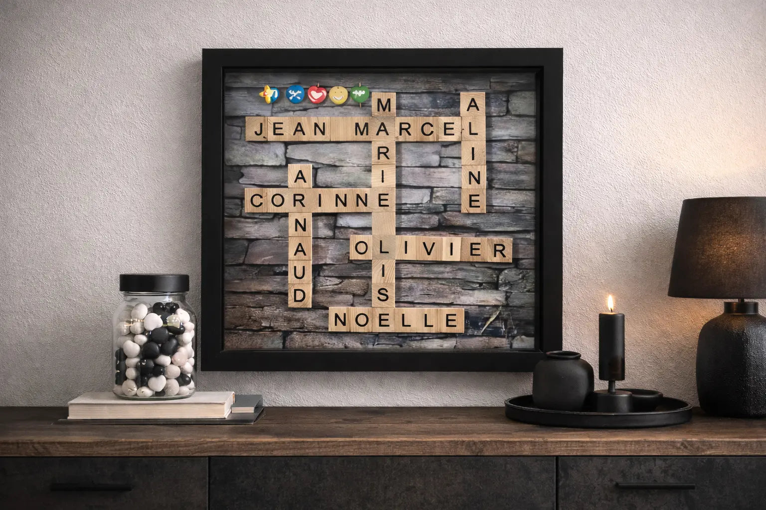 Cadre personnalisé Noir 25*25