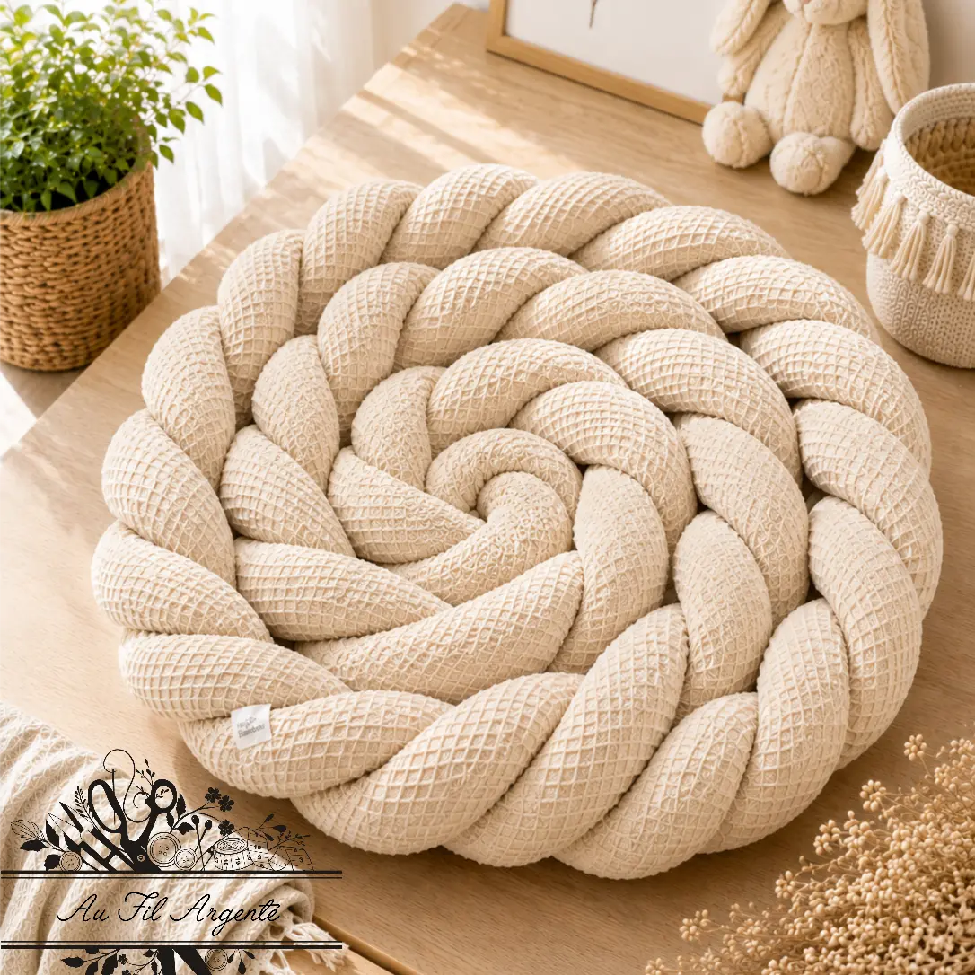 Tresse de lit en 3 épis - Beige