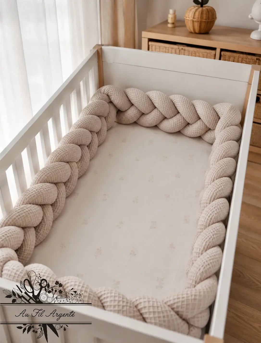 Tresse de lit en 3 épis - Beige