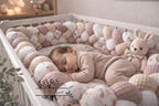 Tresse de lit en 4 épis Fleurie Moody / Blanc & Rose & Beige