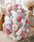 Tresse de lit en 4 épis Dauphins / Blanc & Rose & Gris